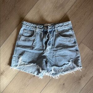 Cotton On Light Blue Frayed Jean Shorts